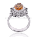 Natural Citrine Gemstone 925 Sterling Silver Ring Jewellery